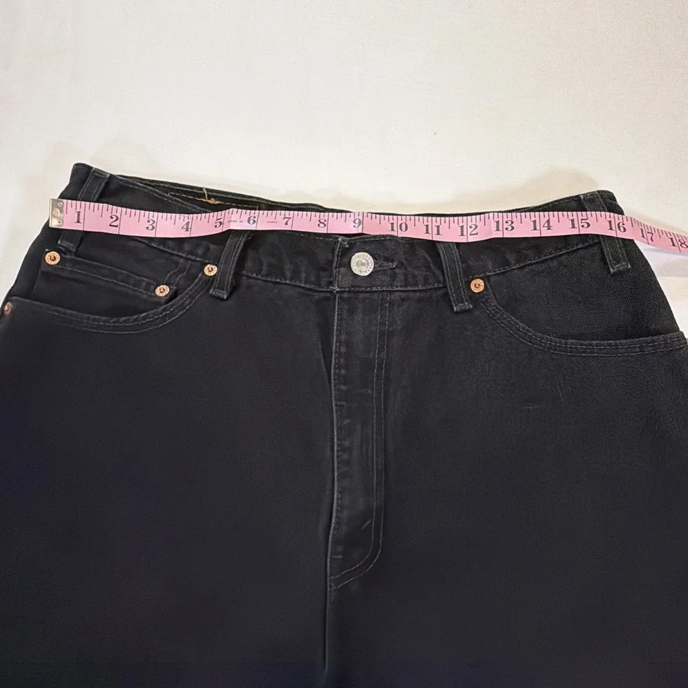 Vintage Levi's 505 Jeans Mens 36x34 Black‎ USA Made 100% Cotton Straight Leg